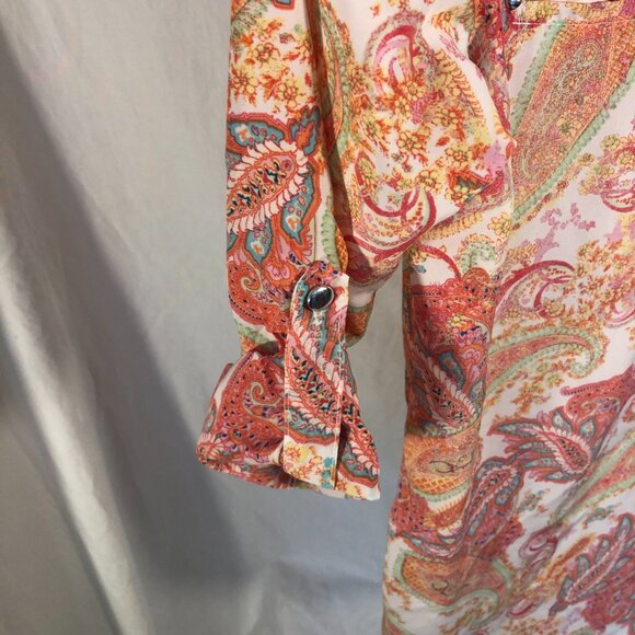 Pastel Paisley Roll-Sleeve top - Picture 3 of 6